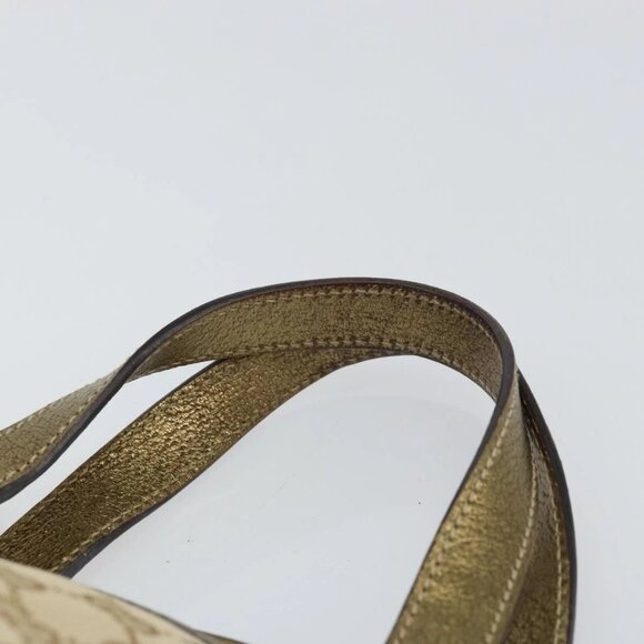 GUCCI GG Canvas Sherry Line Hand Bag Beige Gold 139261 Auth BA8631 - Picture 9 of 16